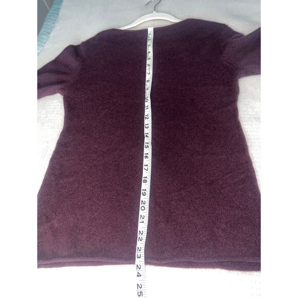 14th & Union 100% Cashmere V-Neck Sweater Plum Purple Size M - Picture 4 of 6